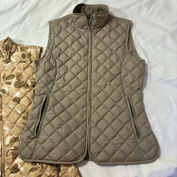 Eddie Bauer Women's XS Goose Down Quilted Vest Jacket Full Zip Set of Two - Picture 9 of 16